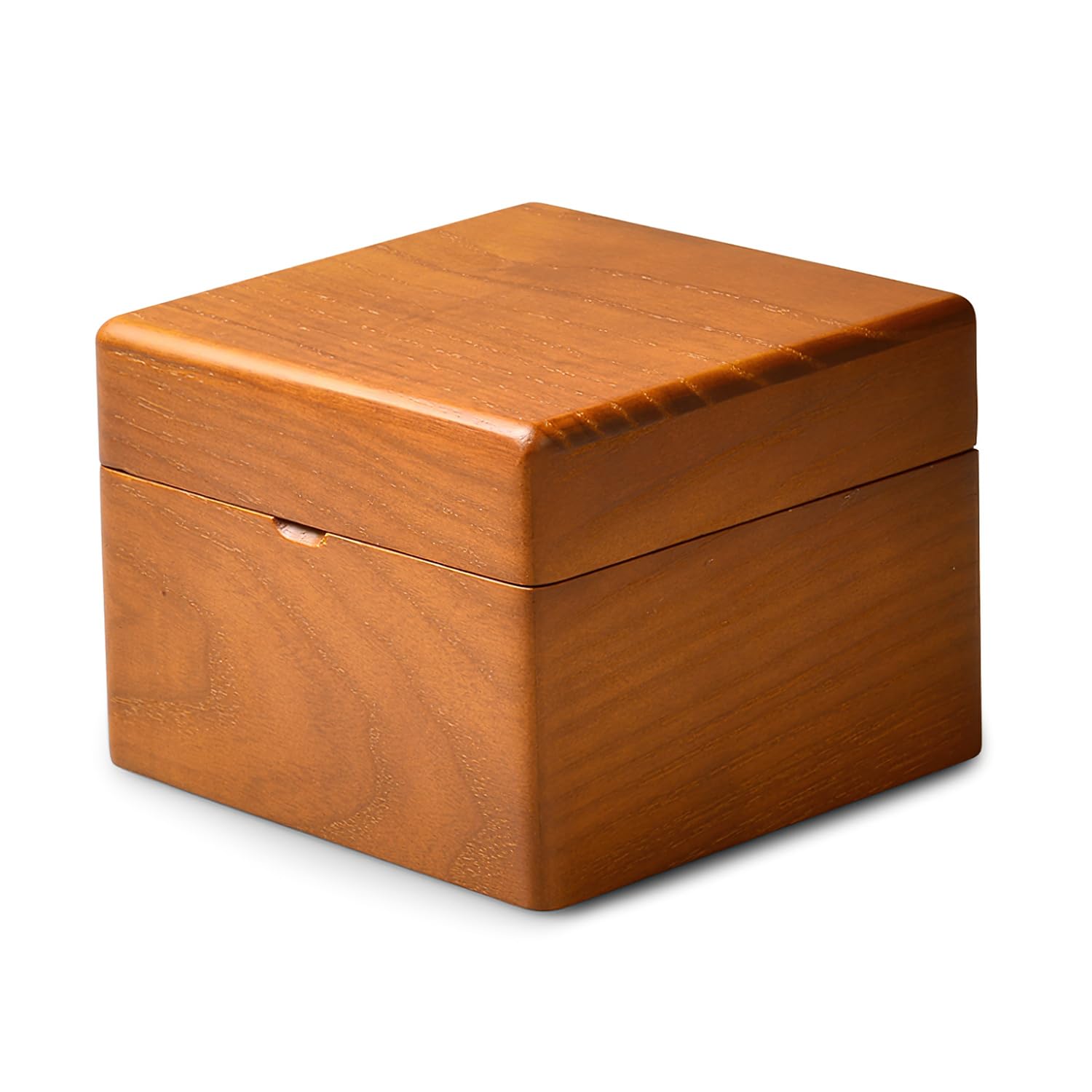 Oirlv Massivholz Uhrenbox für 1 Uhr,Uhrenaufbewahrung Armbandbox Halskettenbox Halskettenaufbewahrung(Creme Weiß/Einzel)
