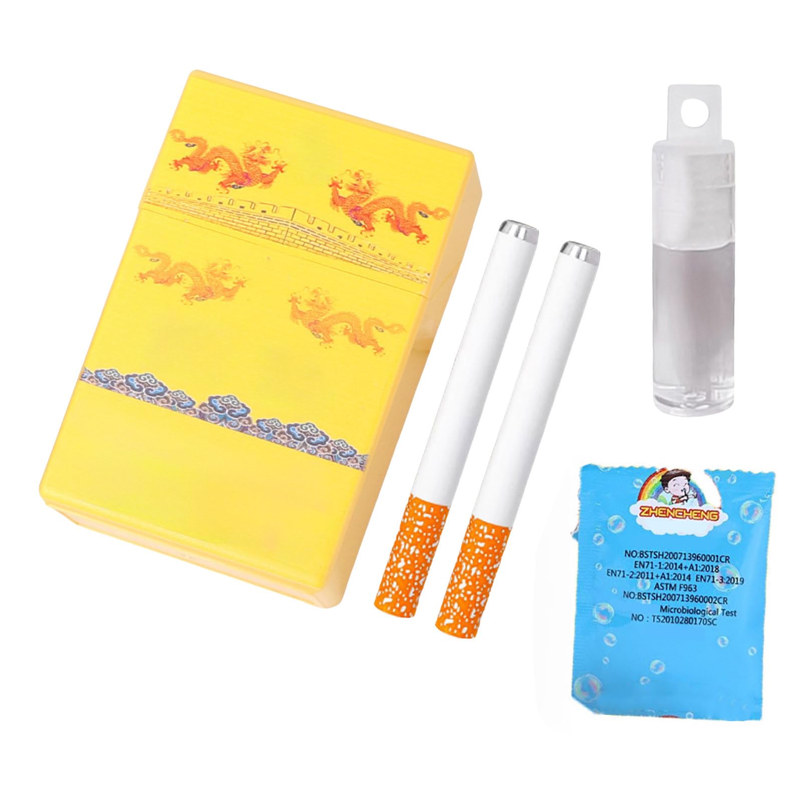 Bubble Blowing Stress Toy Bubble Machine Fake Realistic Blower Stress Relief Toy Mini Blowing Bubble Blower Bubbles Wands with Liquid Birthday Party Funny Gifts for Men Women