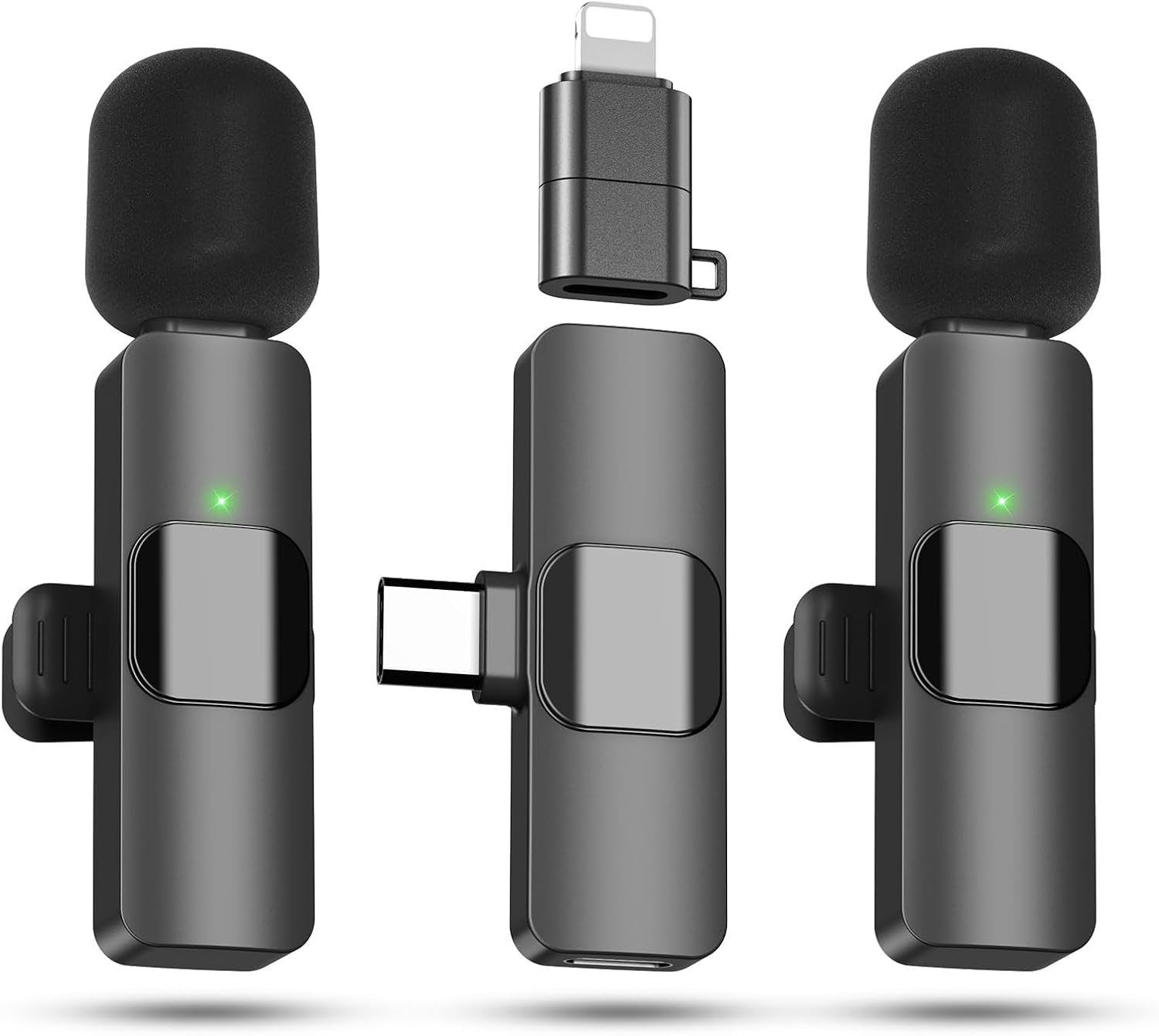 KUKIHO Kabelloses Lavalier Mikrofon, 2 Mini Ansteckmikrofon mit Geräuschunterdrückung, Plug-Play Handy Mikrofon für iPhone/Android, Microphone für Videoaufnahmen/Tiktok/Vlog/Interviews