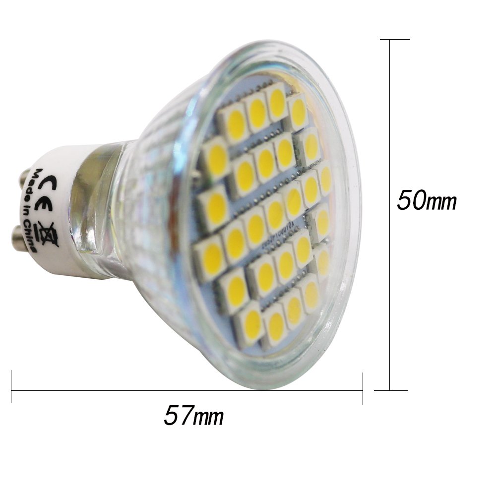 GU10 lampy LED, 3,5 W, energooszczędna lampa LED 320 lm, ekwiwalent do lamp halogenowych 30 W, bardzo jasne światło LED 27 x 5050 SMD, AC 220 V, ciepłe białe światło 3000 kelwinów (GU10 3,5 W 27 LED)