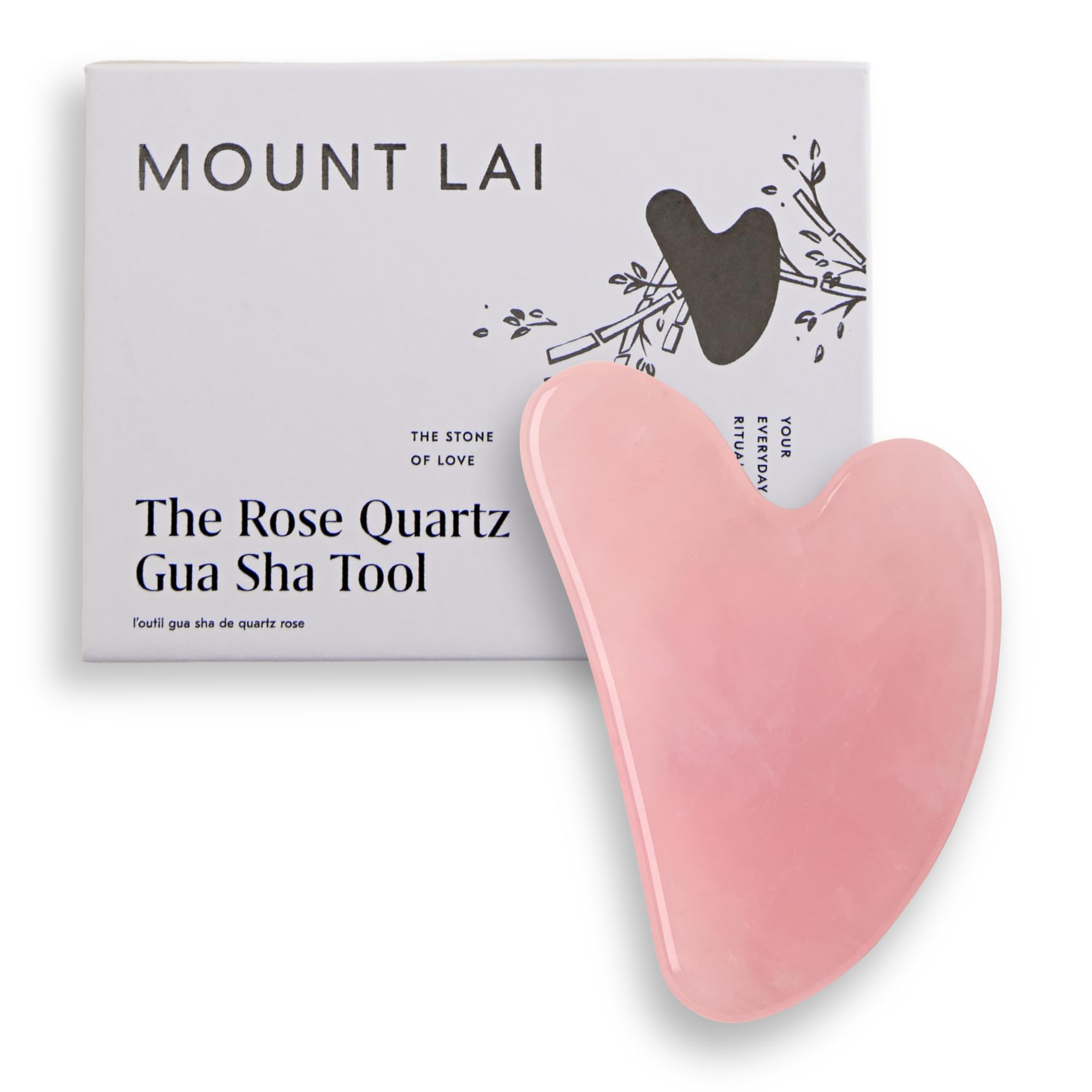 Rose Quartz Gua Sha Facial Tool – The Stone of Graceful Radiance – 100% Genuine Rose Quartz Stone Face Sculpting Tool for Lymphatic Drainage, Puffiness Reduction & Graceful Beauty