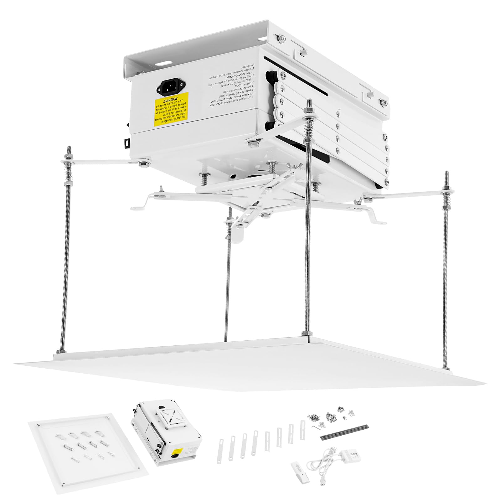 Proyector de techo plegable invisible | Soporte de proyector motorizado con mando a distancia | Soporte de techo oculto para escuelas, salas de conferencias | Capacidad de carga: 10 kg