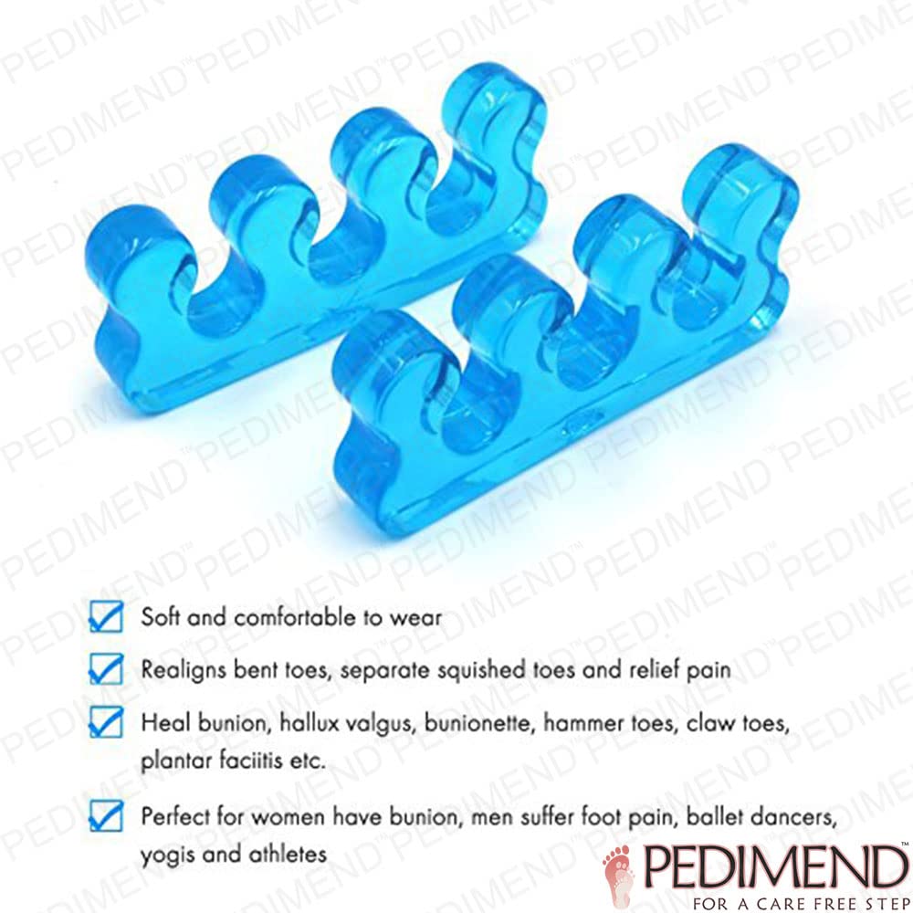 Pedimend żel silikonowy separator palców – separator palców do nakładających się palców – dzielnik palców – żylaki i skurcze – unikaj wyciskania palców – poprawa krążenia krwi – unisex – pielęgnacja stóp (dwie pary)