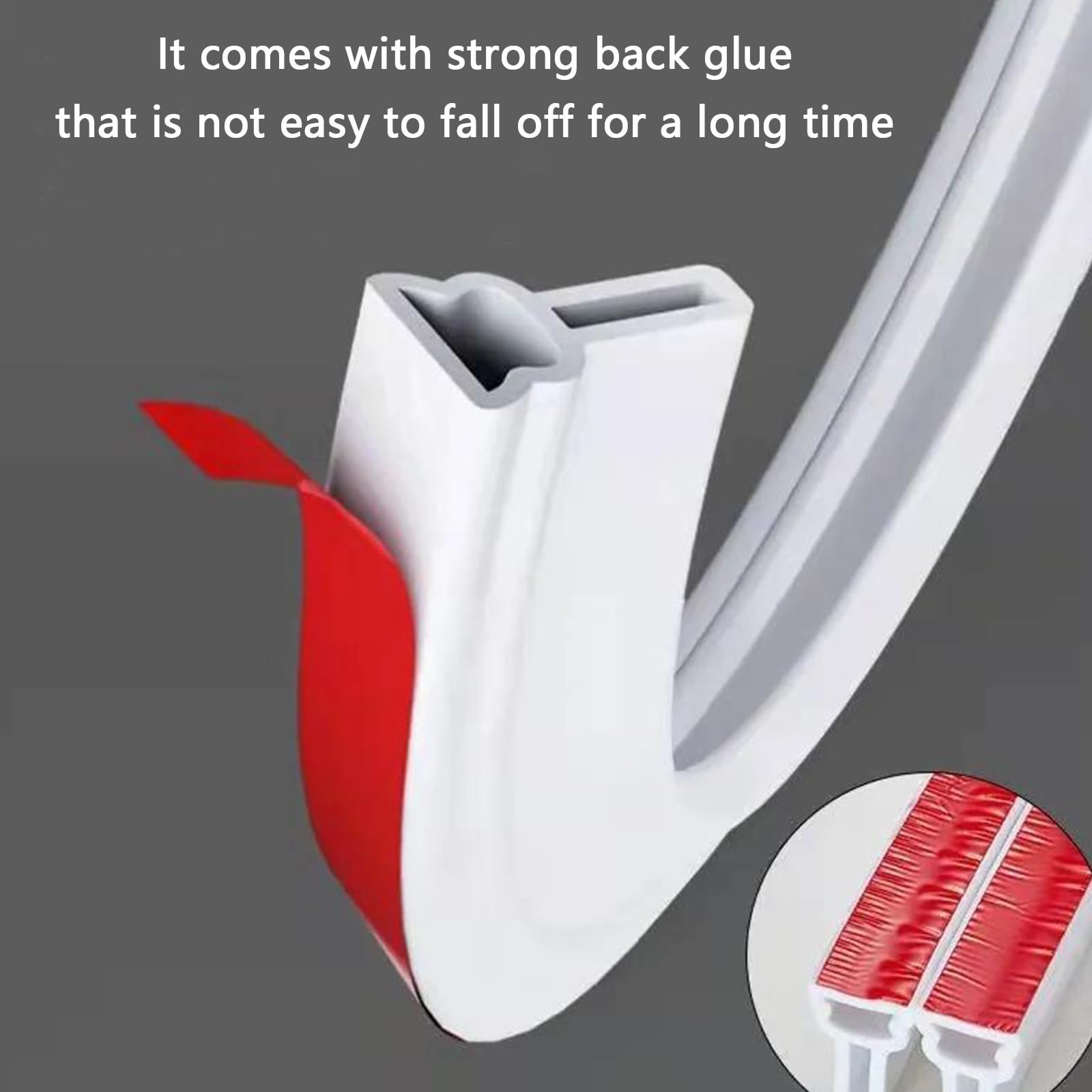 Barriera Doccia Ferma Acqua In Silicone 2m – Guarnizione Autoadesiva Per Soglia, Antiscivolo E Separazione Zona Umida/Asciutta