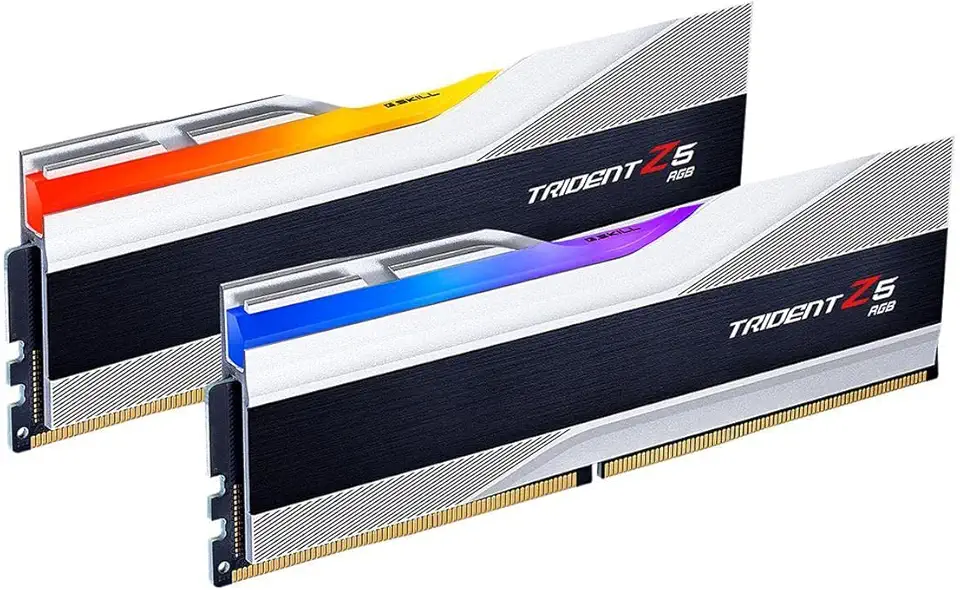 G.SKILL Trident Z5 RGB Series DDR5 RAM (Intel XMP 3.0) 64GB (2x32GB) 6400MT/s CL32-39-39-102 1.40V Desktop Computer Memory U-DIMM - Prata metálica (F5-6400J3239G32GX2-TZ5RS)