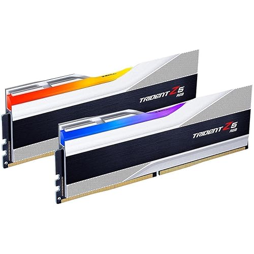 G.SKILL Trident Z5 RGB Series (Intel XMP 3.0) DDR5 RAM 32GB (2x16GB) 6400MT/s CL32-39-39-102 1.40V Desktop Computer Memory UDIMM - Metallic Silver (F5-6400J3239G16GA2-TZ5RS)
