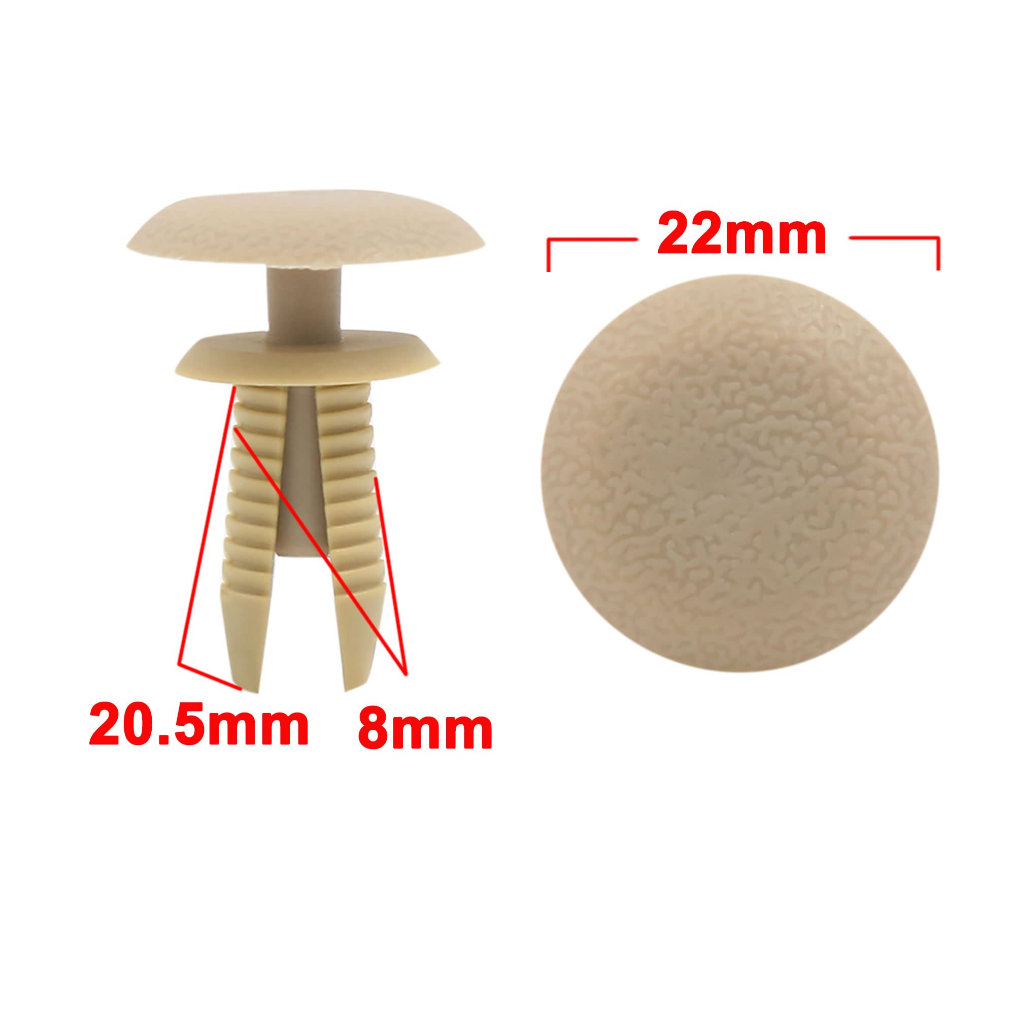 sourcing map Rivets En Plastique Poussez Beige 50PCS Pour Pare-Chocs Camion | Beige, Autobus, Trains, Avions, Caravanes, Voitures, Type Poussez Dans Clips