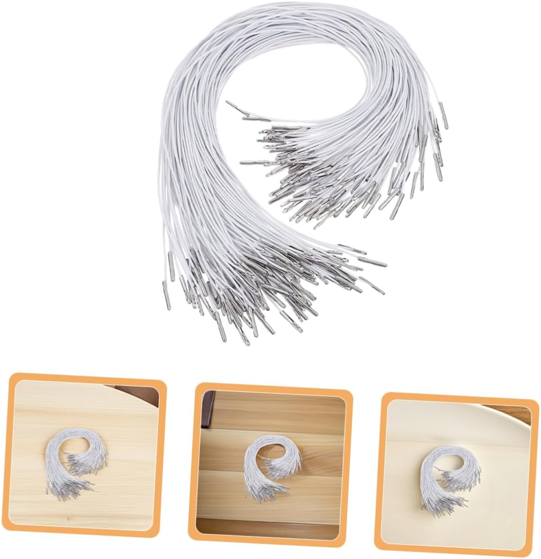 VILLCASE 150pcs Elastic Stretch Band Drawstring Cord with Metal Ends for Masks Party Hats Badges Signs DIY Craft Projects Versatile Outdoor Use