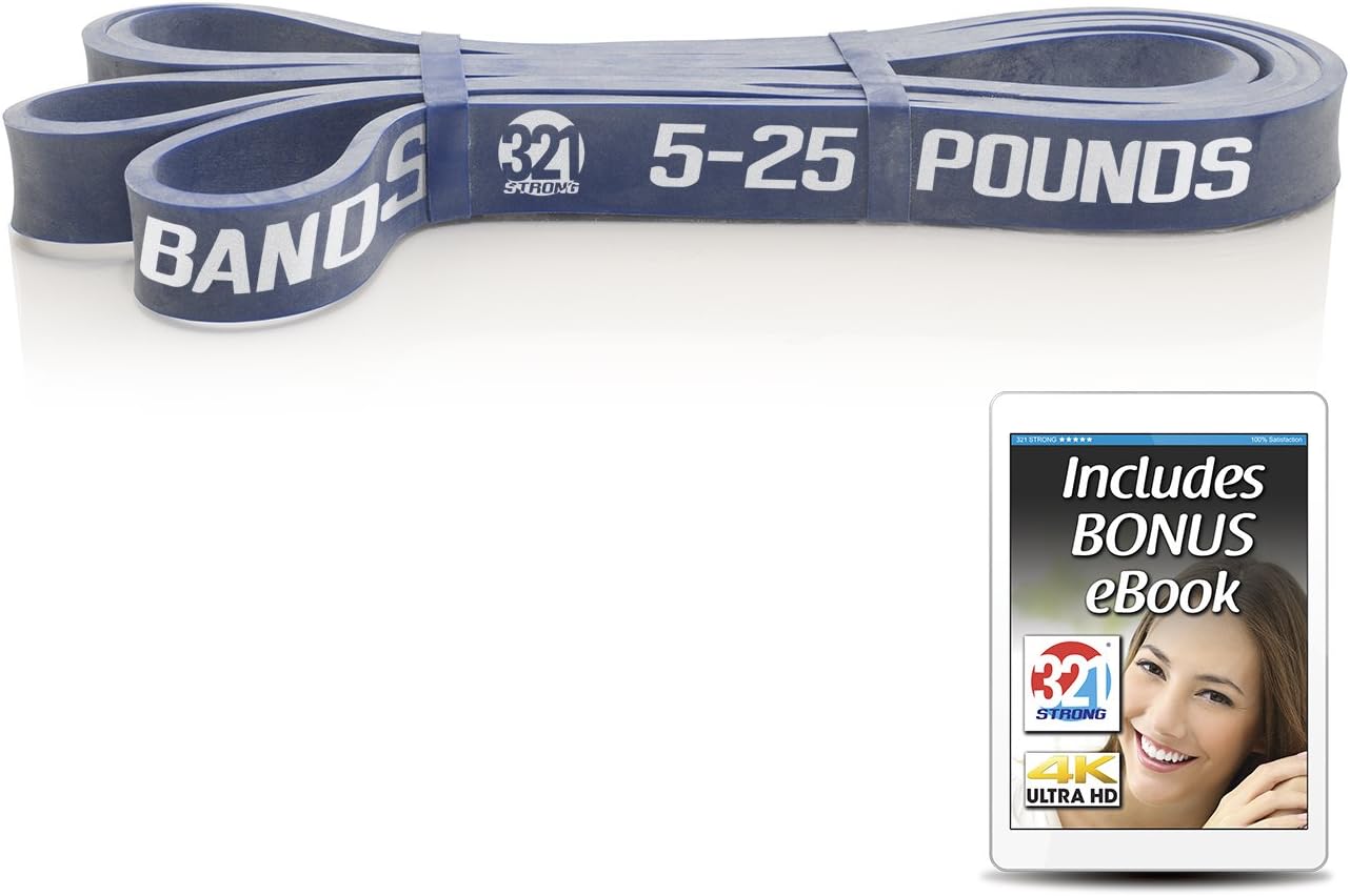 321 STRONG Exercise Resistance Bands - Individual or Complete Set for Assisted Pull Ups, Stretching, and Strength Training