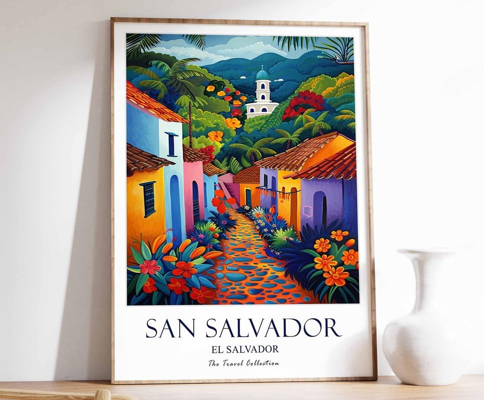 Affiche San Salvador poster de voyage motivant sur toile déco salon