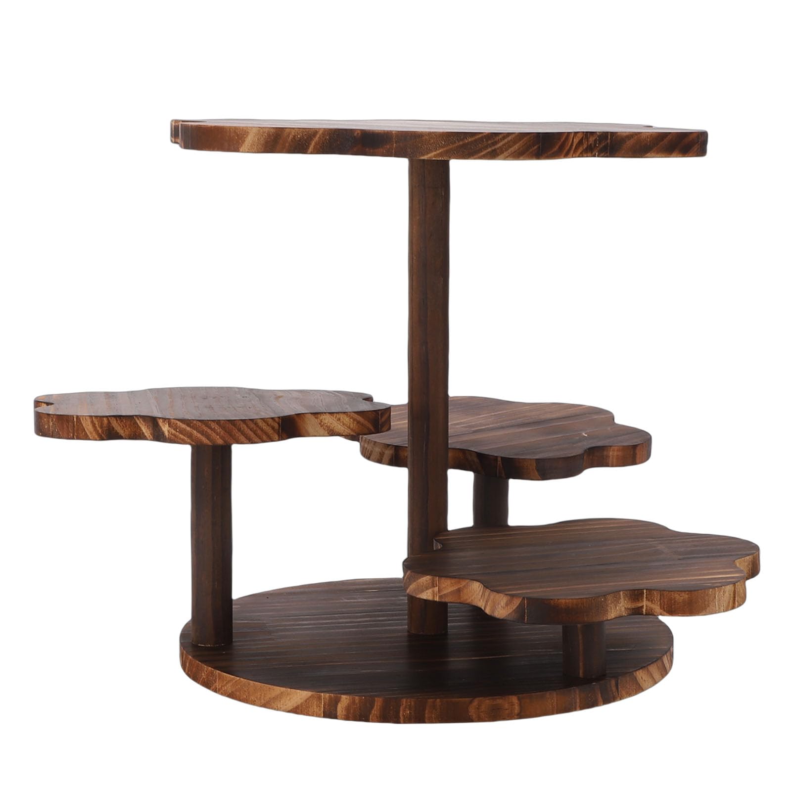 Soporte para Cupcakes con Forma de Flor de 4 Niveles Juego de Mesa de Postre de Madera Ideal para Bodas Cumpleaños y Fiestas Gran Capacidad Soporte para Pasteles y Dulces