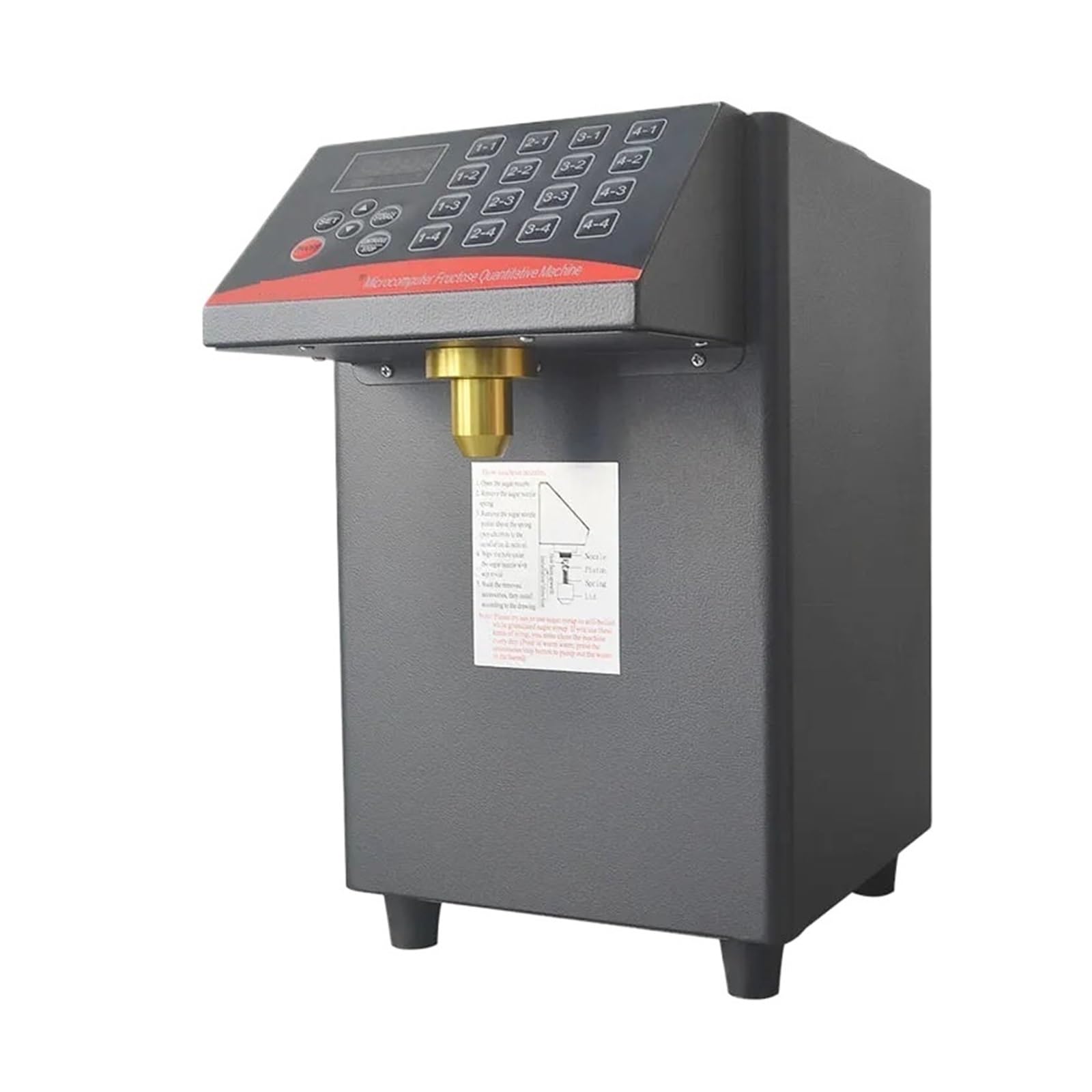 Syrup Machine, Fructose Machine 16 Kinds Syrup Dispenser 8L Container for Bubble Tea/Coffe Shop Quantizer(Nero)