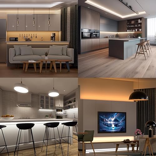 Miniatura 7 de FCOB COB - Kit de 12 V flexible de alta densidad LED de 0315in de ancho 4000 K 164 pies RF14 teclas regulables FOB CRI90 tiras LED para dormitorio