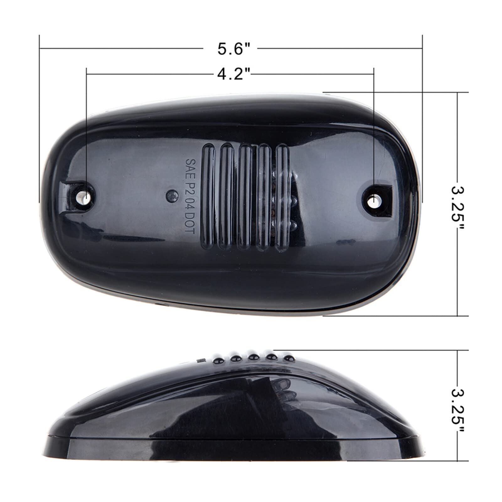 LBRST 5pcs Smoke Cab Light 9LED Amber Top Roof Running Cab Marker Lights Assembly Compatible with Dodge Ram 1500 2500 3500 4500 5500 2003-2018 Pickup Trucks