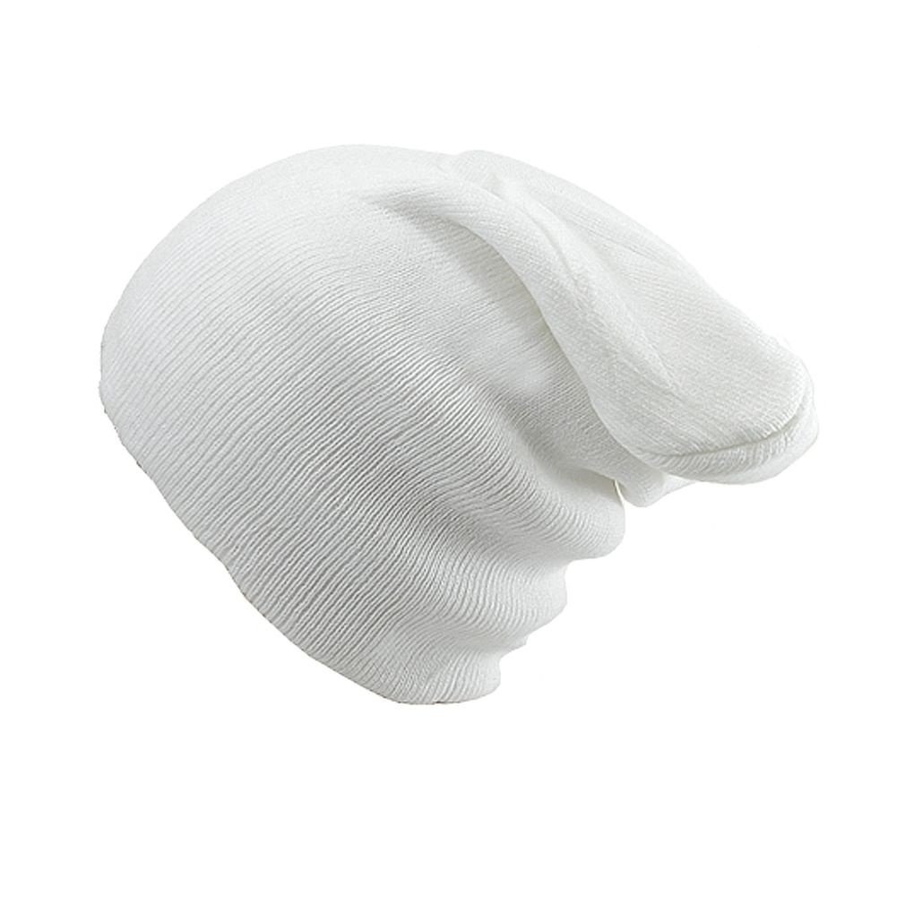 4Sold Women's Plain White (Tm Oversized Baggy Fit Slouch Style Beanie Beany Cap Brand (Plain White)