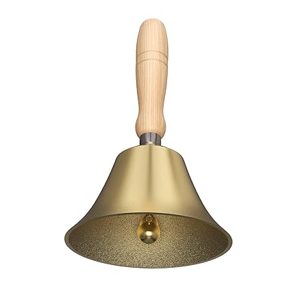 Hand Bell - Hand Call Bell with Brass Solid Wood Handle,Very Loud Handbell?4.33 Inch Large Hand Bell ?Hand Bells for Kids and Adults, Used for Weddings, School Classroom?Service and Game