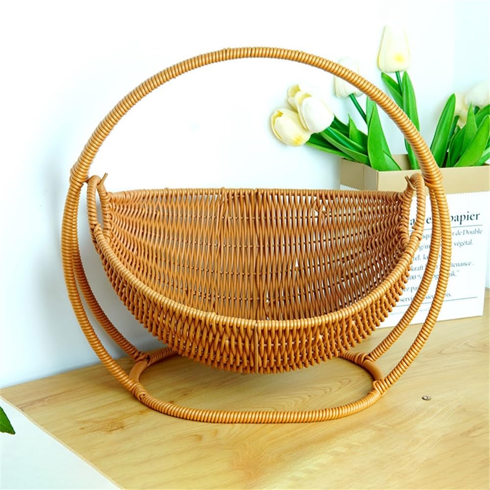 Centro de mesa frutero Cesta de frutas tipo cuna, cestas ratán sintético, cesta almacenamiento for sala estar