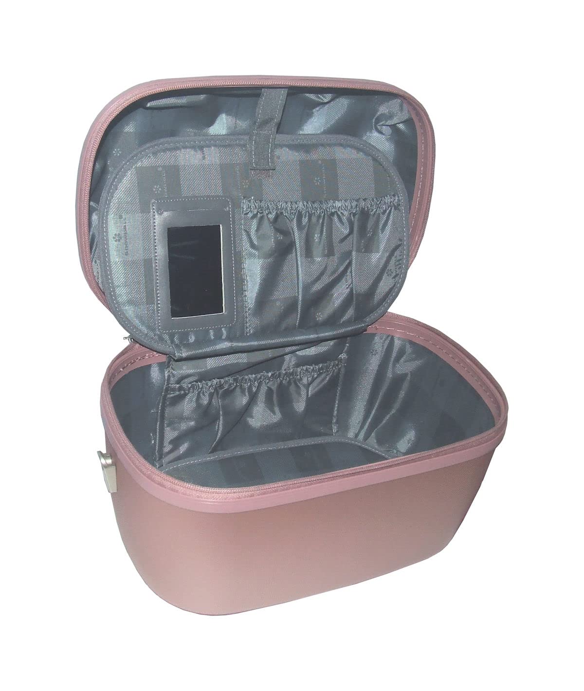 Vanity Twarde Case Różowy z uchwytem i paskiem na ramię - Kosmetyczka, Makijaż-Snowball, Różowy, Vanity case i piórnik, makijaż