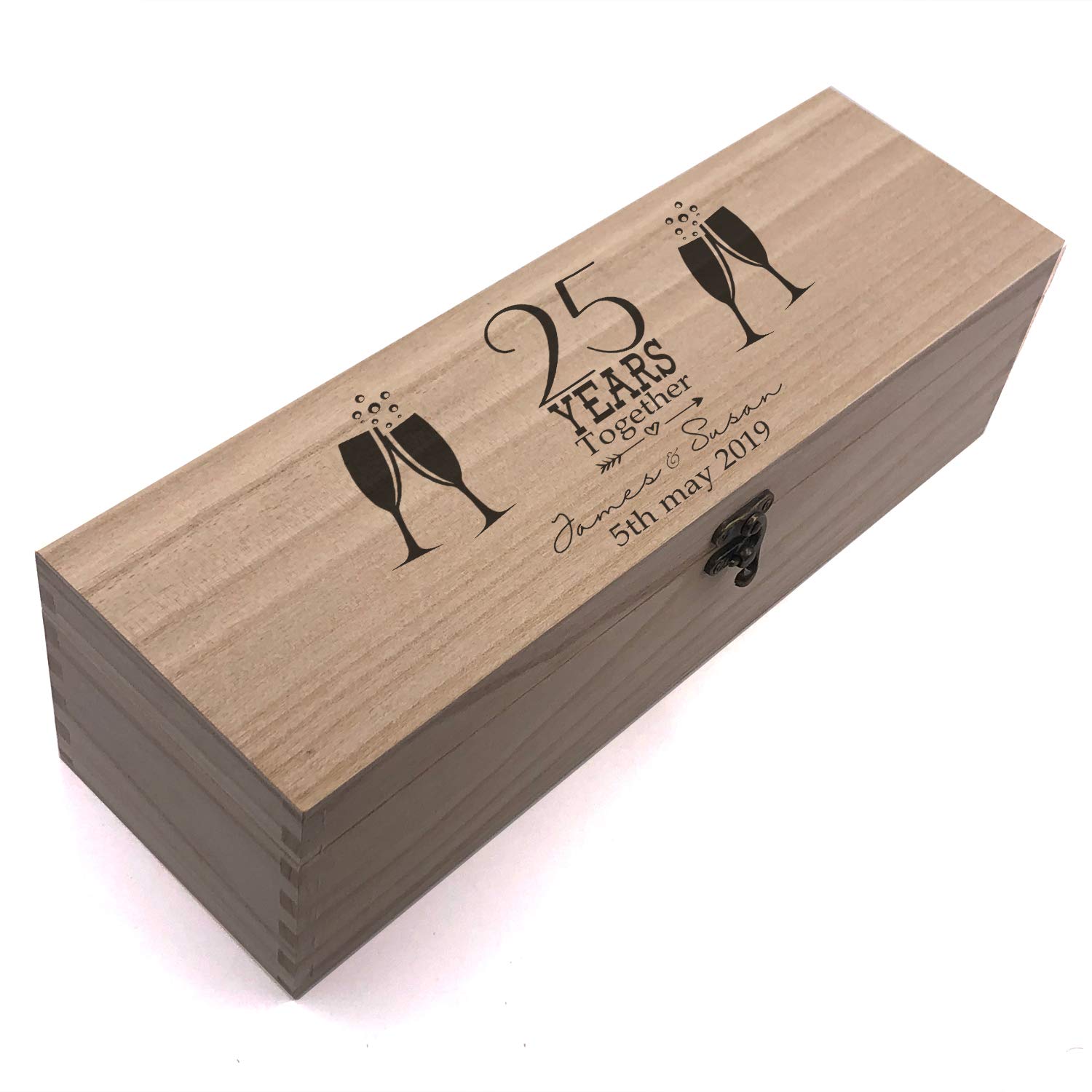 Ukgiftstoreonline Personalised 25Th Anniversary Champagne Or Wine Bottle Holder Gift