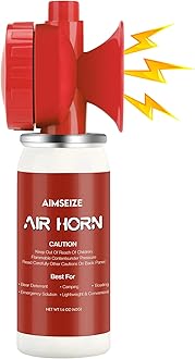 Air Horn Bear Horn: Air Horns For Safety Boat Horn For Self Defense - 115dB Heard Up to 0.5-Miles Away (Red 1 Pack)