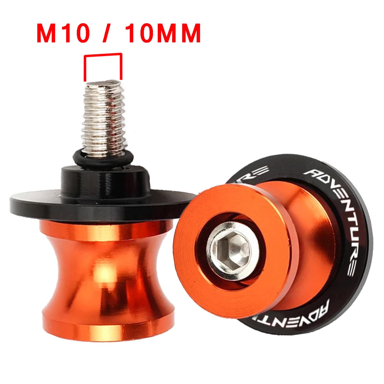 QJY M10 Moto Nottolini Cavalletto Appoggi 10MM Diabolos Universal per K&-TM 390 ADV 790 890 Adventure 2020 2021 2022 2023 2024 -Arancia