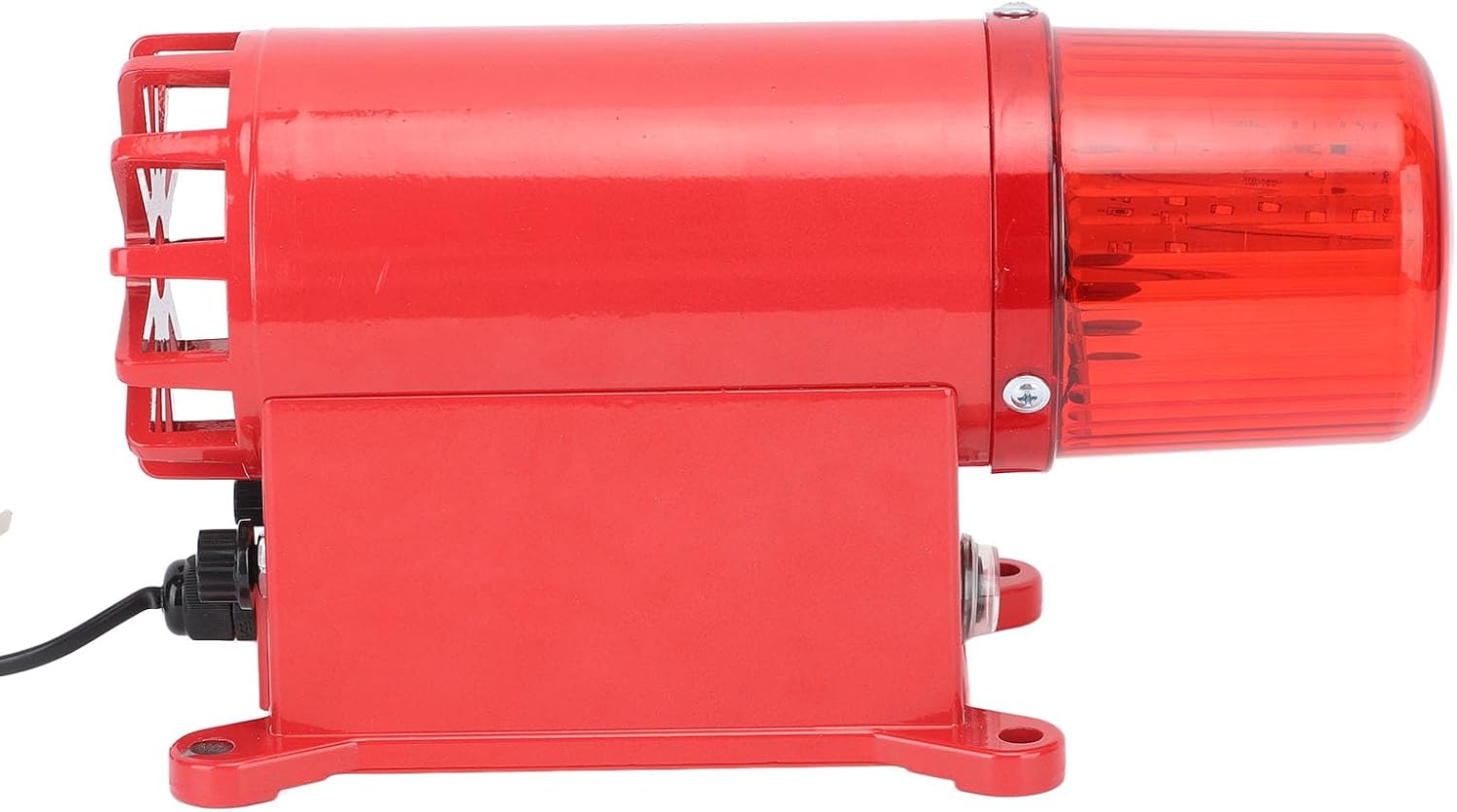 Fafeicy Industrial Siren Alarm 130DB Warning Horn 3 Volume Adjustment with IP65 LED Beacon for Port Crane Construction Site Outdoor (US Plug 110V)