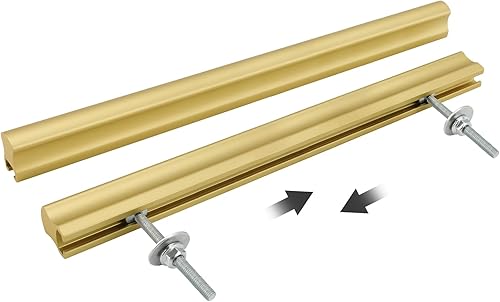 Paquete de 10 tiradores ajustables de latón cepillado para gabinetes y cajones, centros de agujeros ajustables de 2 pulgadas a 8 pulgadas