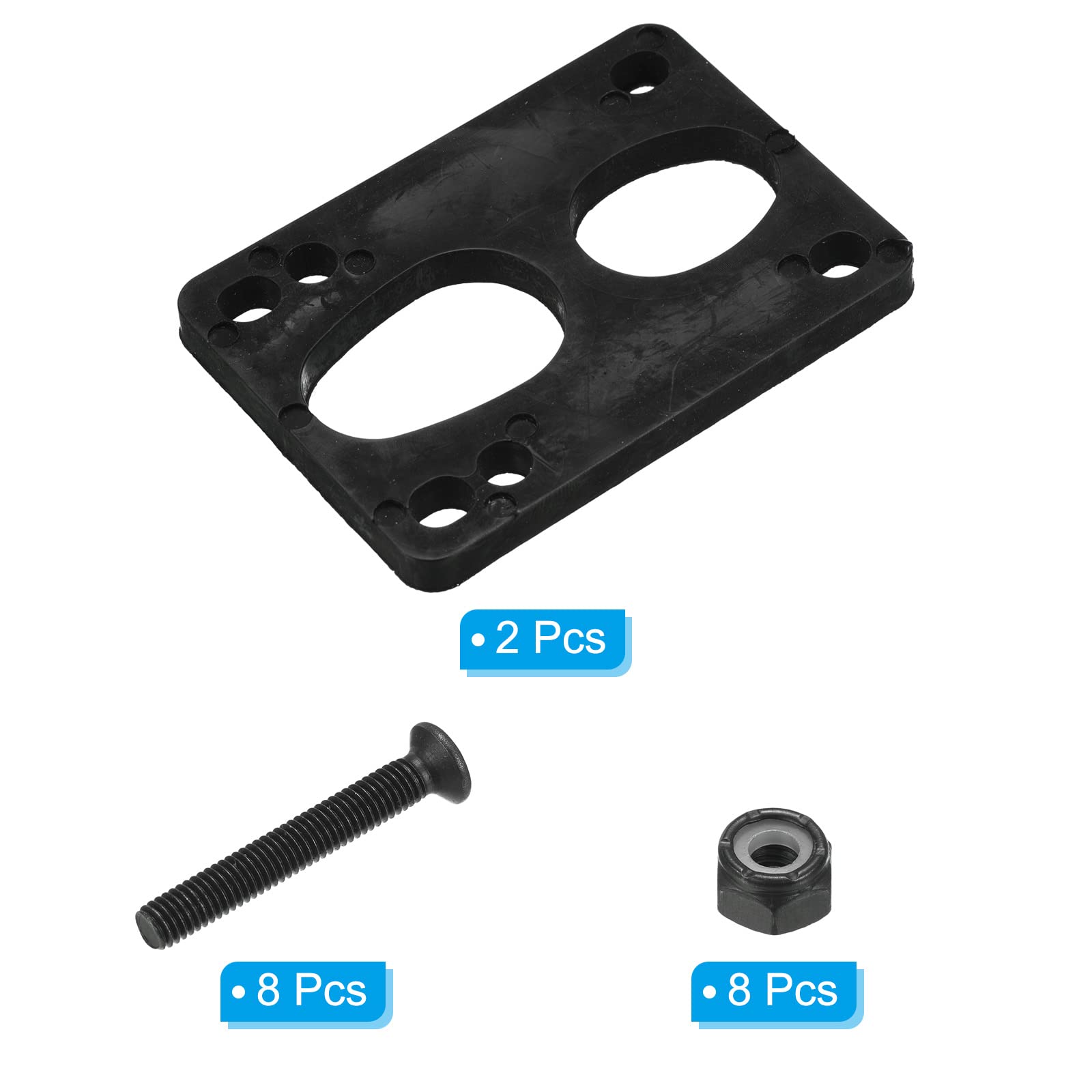 PATIKIL Patineta Almohadillas Elevadoras Juego, 2 Paquete 6mm, Negro