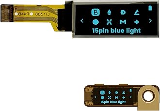 elecsung 1PCS OLED LCD Display Module, 0.91" 4 Wire SPI Serial OLED Screen Driver,128x32 3.3V ~ 4.2V for Ledger Nano S (15Pin Blue Light, 1pcs)