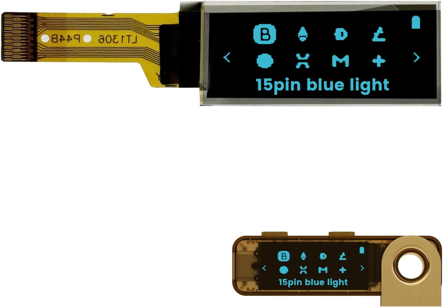 elecsung 1PCS OLED LCD Display Module, 0.91" 4 Wire SPI Serial OLED Screen Driver,128x32 3.3V ~ 4.2V for Ledger Nano S (15Pin Blue Light, 1pcs)