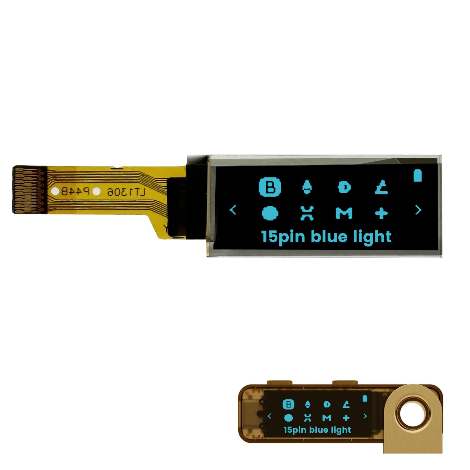 elecsung 1PCS OLED LCD Display Module, 0.91" 4 Wire SPI Serial OLED Screen Driver,128x32 3.3V ~ 4.2V for Ledger Nano S (15Pin Blue Light, 1pcs)