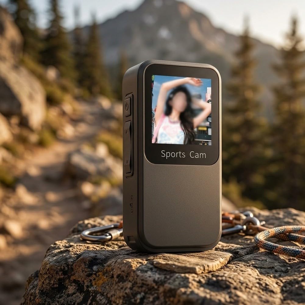 Macchina fotografica impermeabile di sport dell'ABS per uso esterno (nero) | Guscio in ABS, design resistente all'acqua, adatto per nuoto, surf e sport all'aria aperta estremi