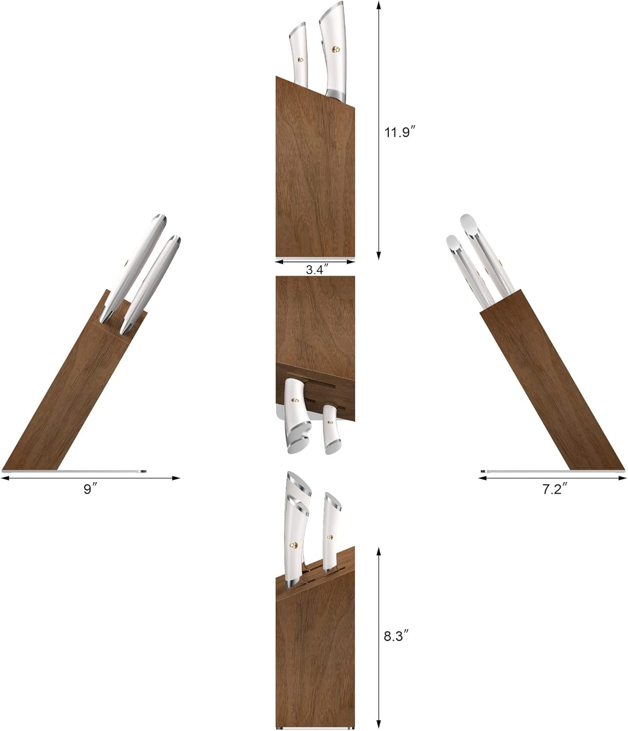 Cangshan ELBERT Series German Steel Forged 4-Piece HUA Knife Block Set, Acacia (White) - Image 3