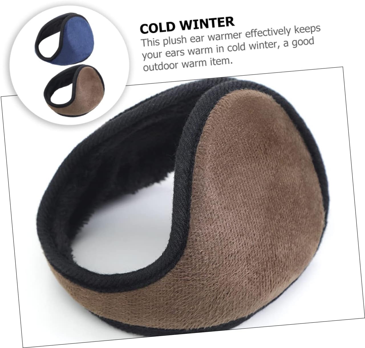 2pcs Portable Earmuffs Plush Material Supple Warm Ear Covers for Men Women
