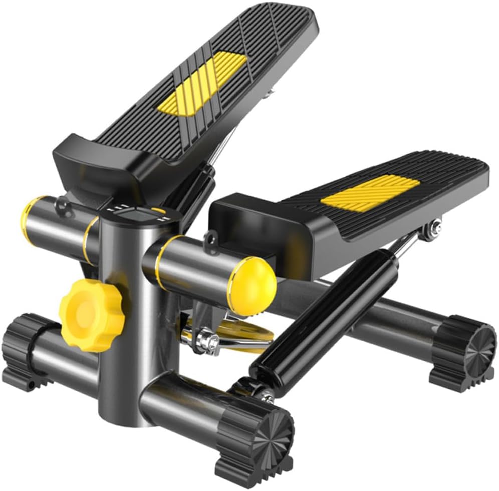 Mini Pedal Exerciser Stepper Fitness Equipment with Non-Slip Pedals and Display Screen Household Stair Stepper for Weight Loss and Home Workout Complete Kit with Resistance Bands