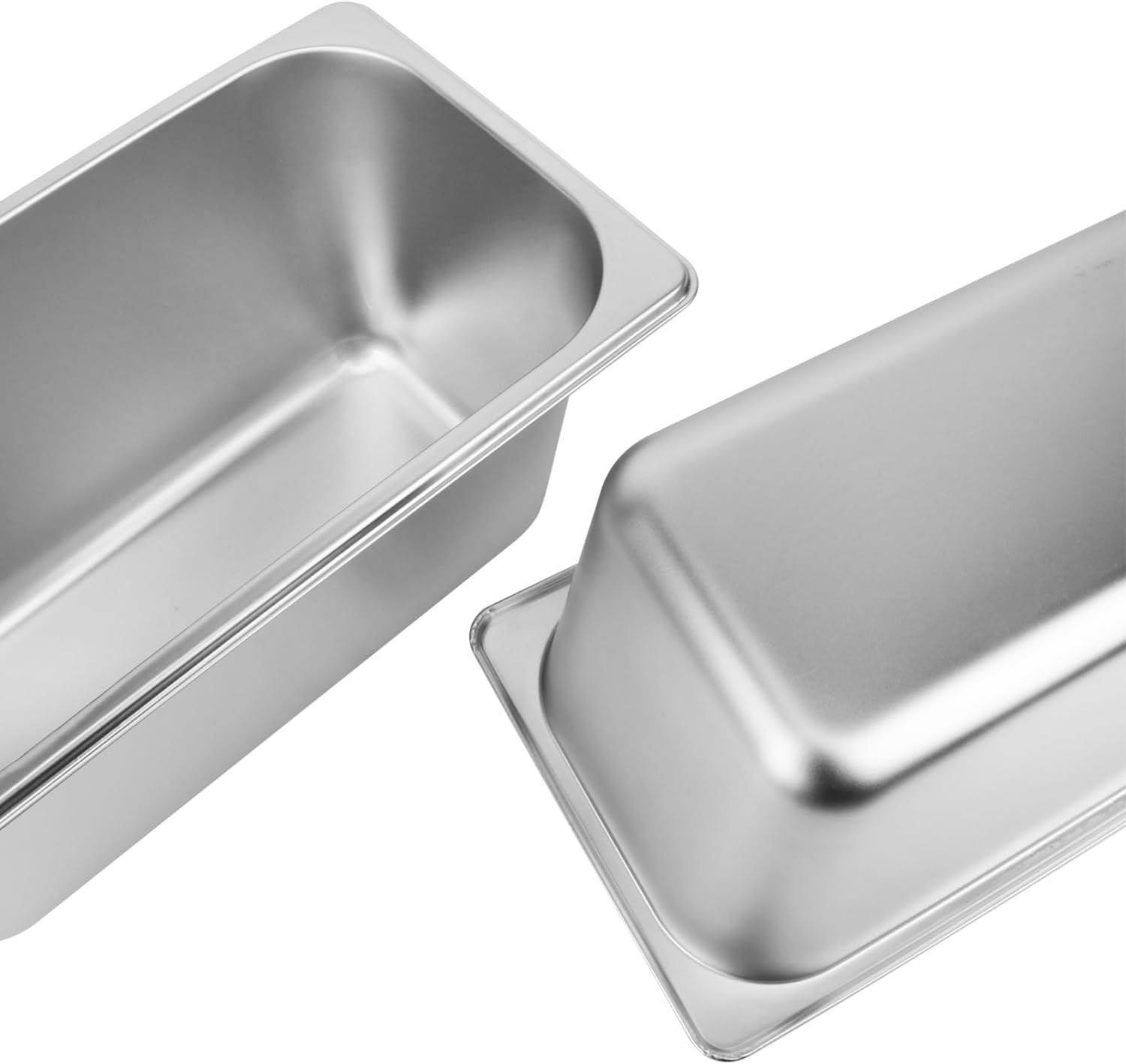 4 Pack, 1/3 Size Stainless Steel Steam Table Pan with Lid, 6 Inch Depth Hotel Pans for Weddings, Parties, Restaurants, Cafeterias and Hotels - Image 3