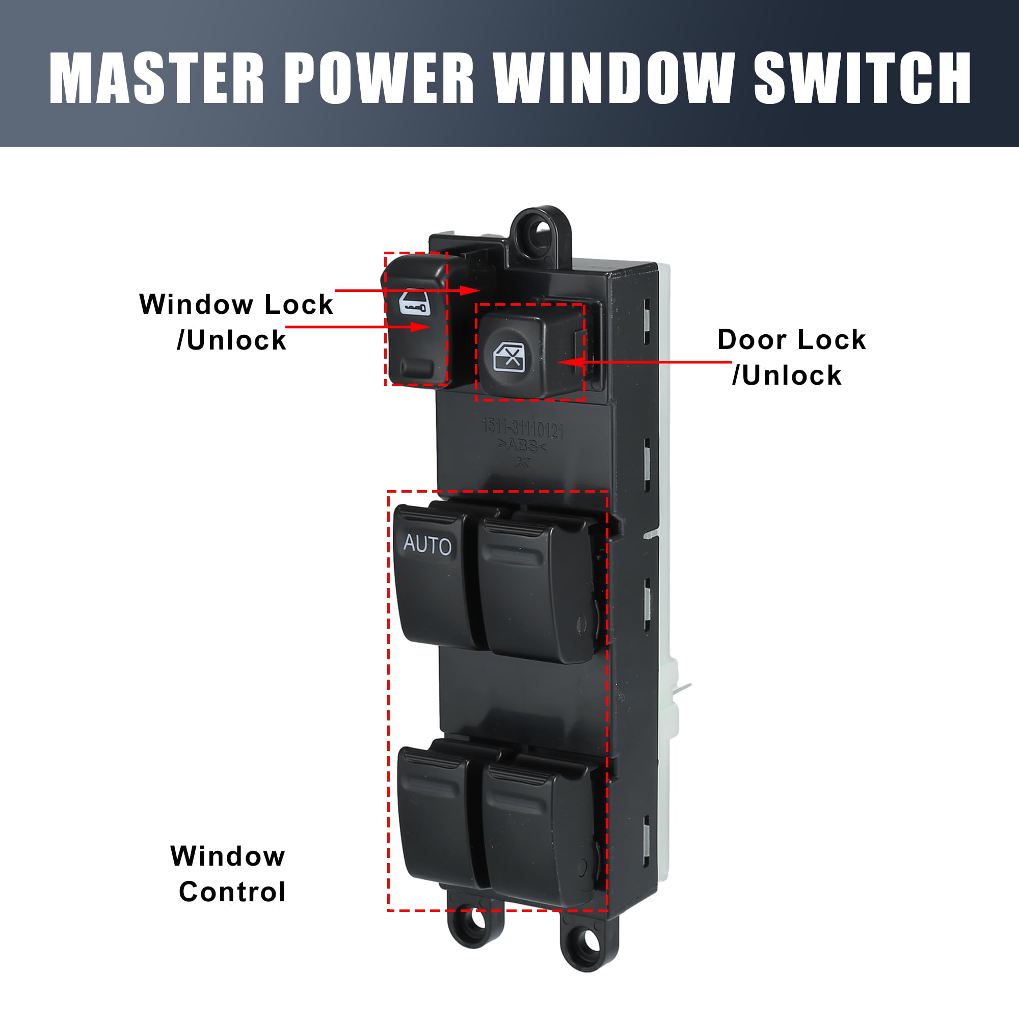 N.HOOLYWOOD × New Manual X AUTOHAUX Power Window Switch Driver Side Master Power
