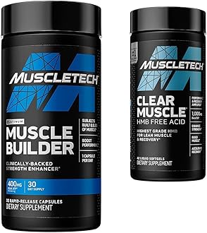 Muscle Builder with Peak ATP and Clear Muscle with HMB, Muscle Building Supplements for Men & Women, 30 + 42 Count