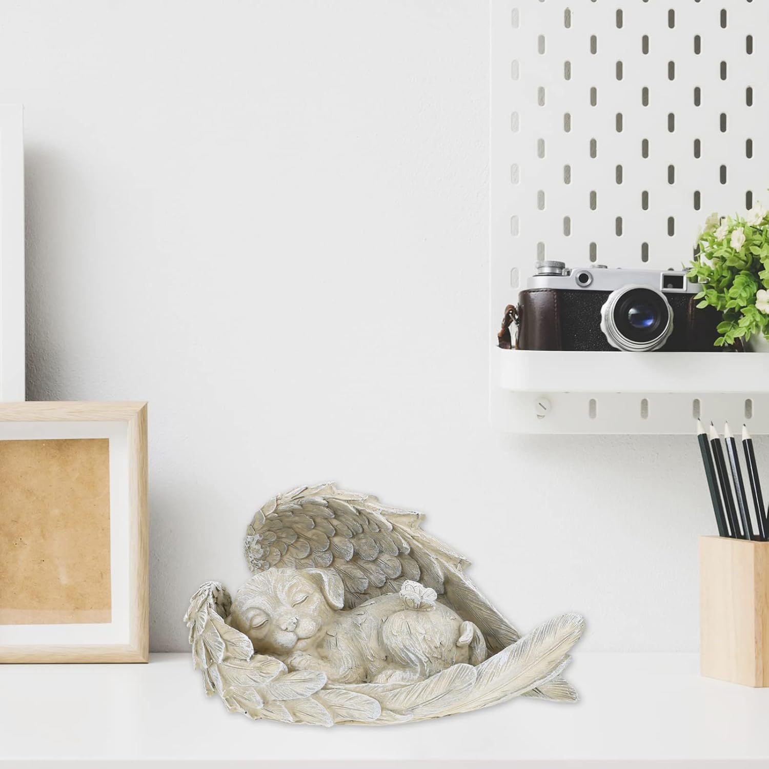 Resin Pet Dog Angel Outdoor Garden Memorial Statue Tombstone Decoration