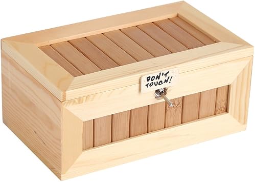 Cryfokt Dont Touch Useless Box Wooden USB Electronic Money Saving Box Funny Interactive Stress Relief Toy Gift Desk Decoration for Home Office Desk
