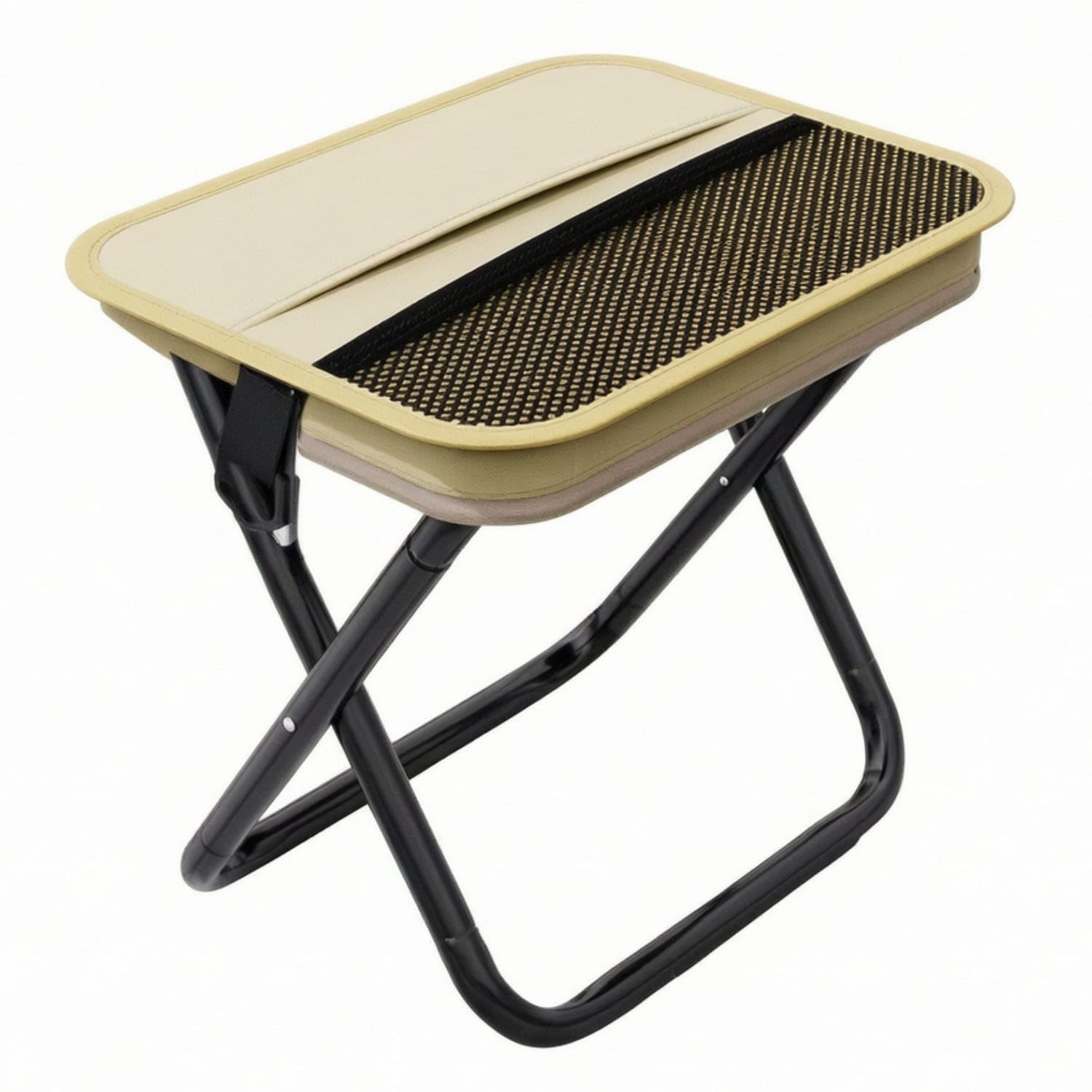 Compact Portable Folding Stool Foldable Camp Stool Lightweight Furniture Collapsible for Camping, Fishing, Travel, Khaki, Large with Crossbody-image-18