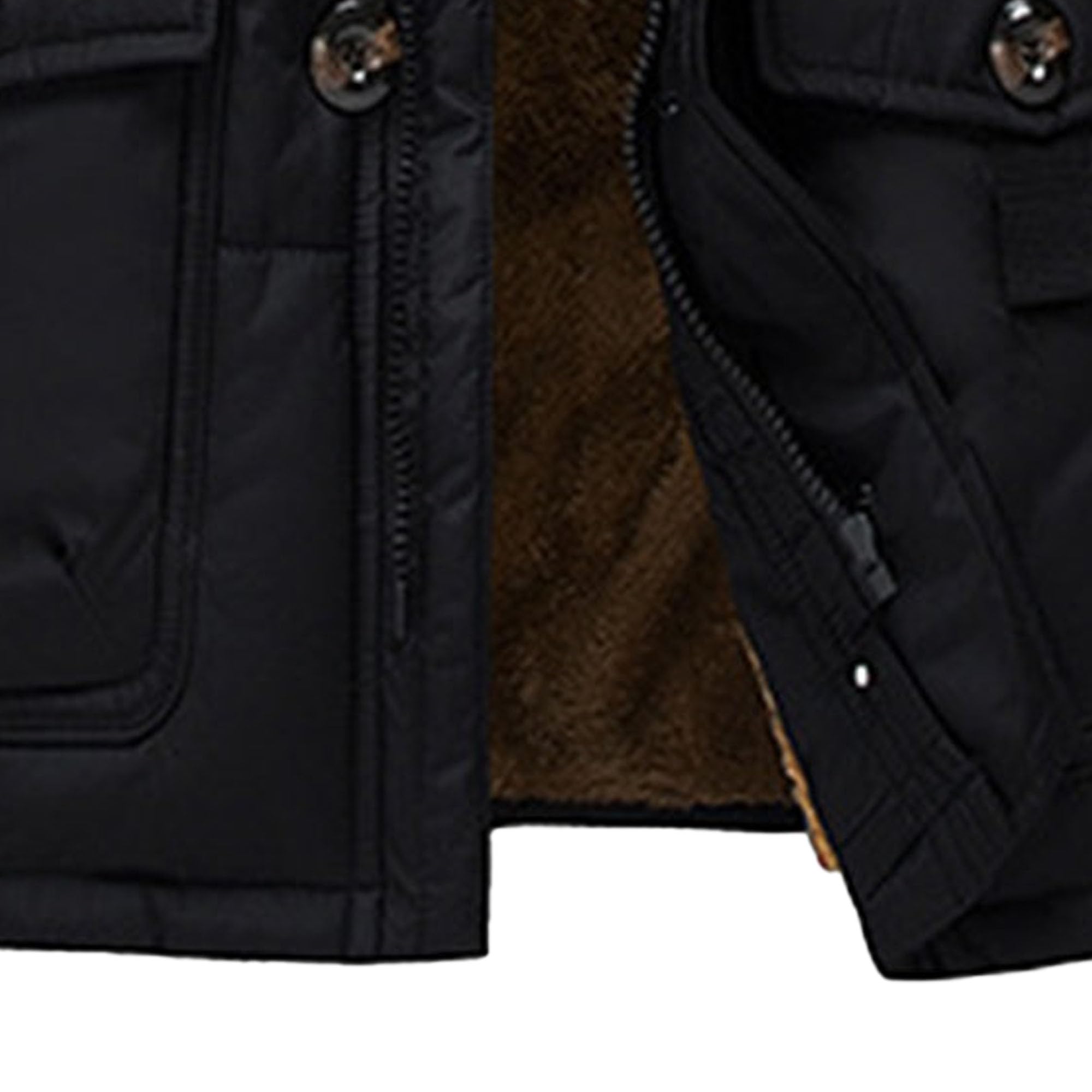 ZDJSWJ Hommes col fourrure capuche duvet épais parka chaud doudoune grande haute imperméable long manteau