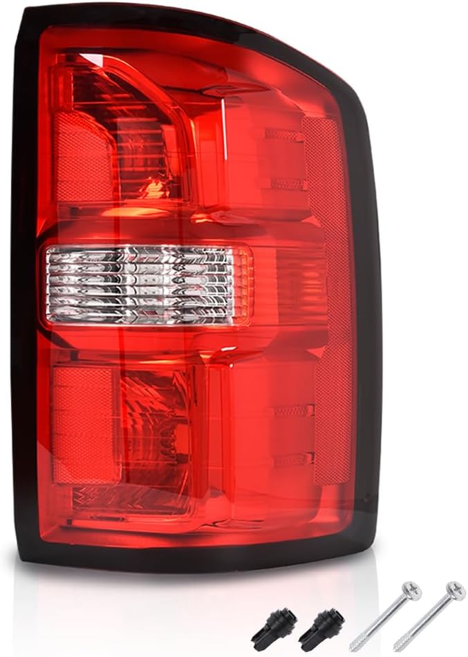 G-PLUS Tail Lights w/o Bulbs Fit GMC Sierra 1500 2014-2018, Fit GMC Sierra 2500 HD 3500 HD 2015-2019 84288725, GM2801281C Red Lens Right Passenger Side Luces Traseras Faros TraserosAssembly