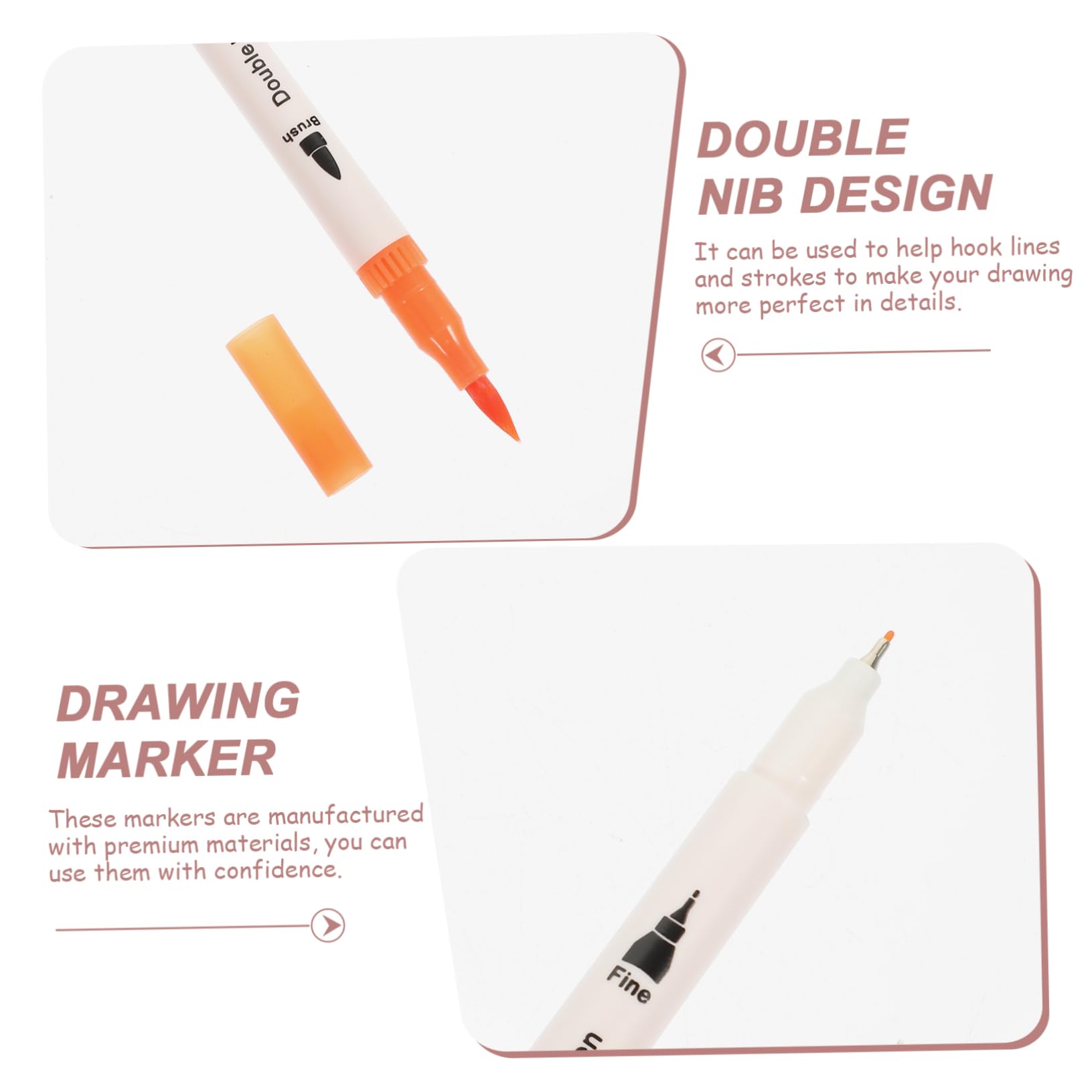 Rotuladores Escritura Suave y Coloración de Doble Punta Acuarelables 48 para Estudiantes y Artistas, Útiles para Delinear y Journaling