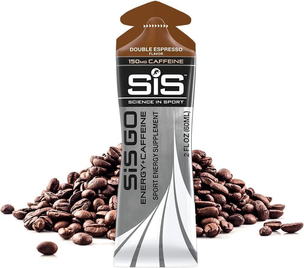Science in SportEnergy Gel Pack, SIS Energy Gel + Caffeine, 22g Fast Acting Carbs, Performance & Endurance Gels, Double Espresso - 2 Ounce 60 ml (6 Count)
