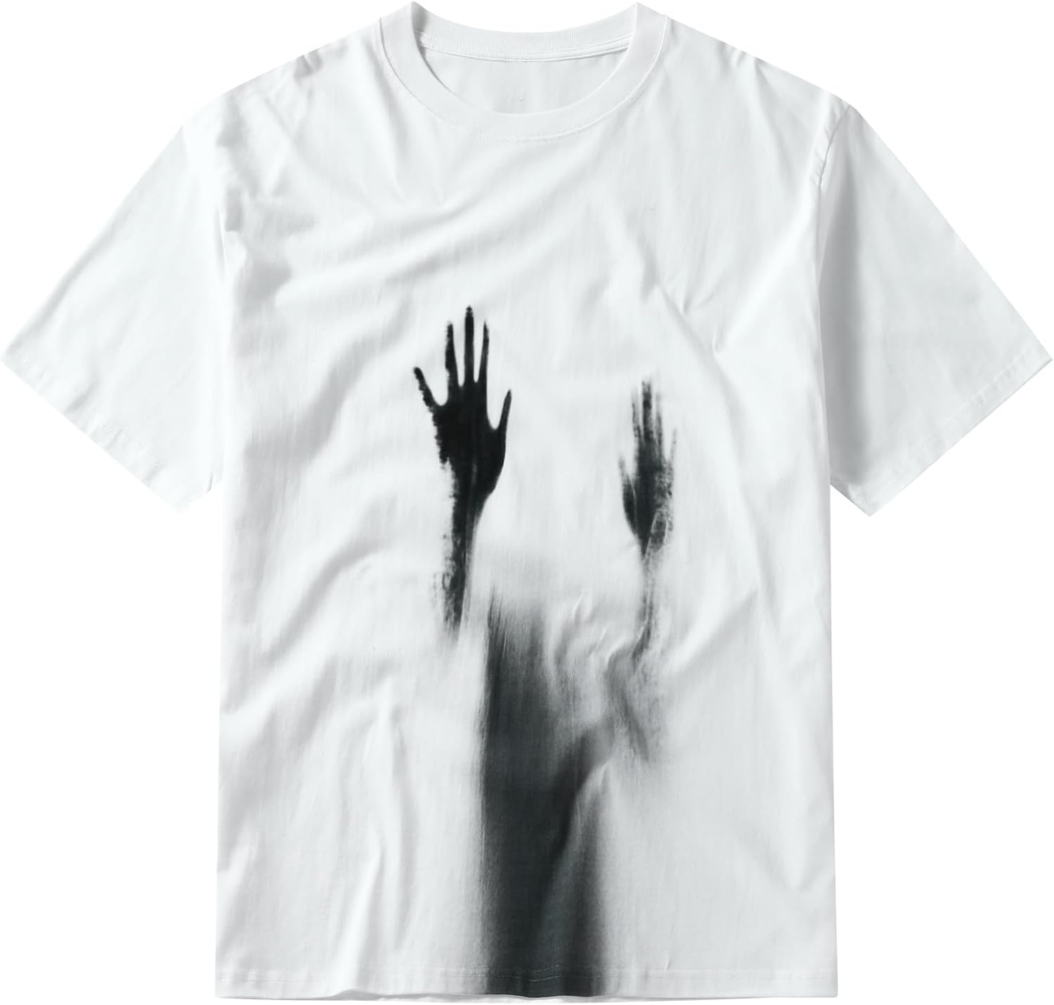 Men's Streetwear Graphic T-Shirt Short Sleeve Oversized Y2K Hand Print Tees Hip-Hop Tops for Men Women Teens