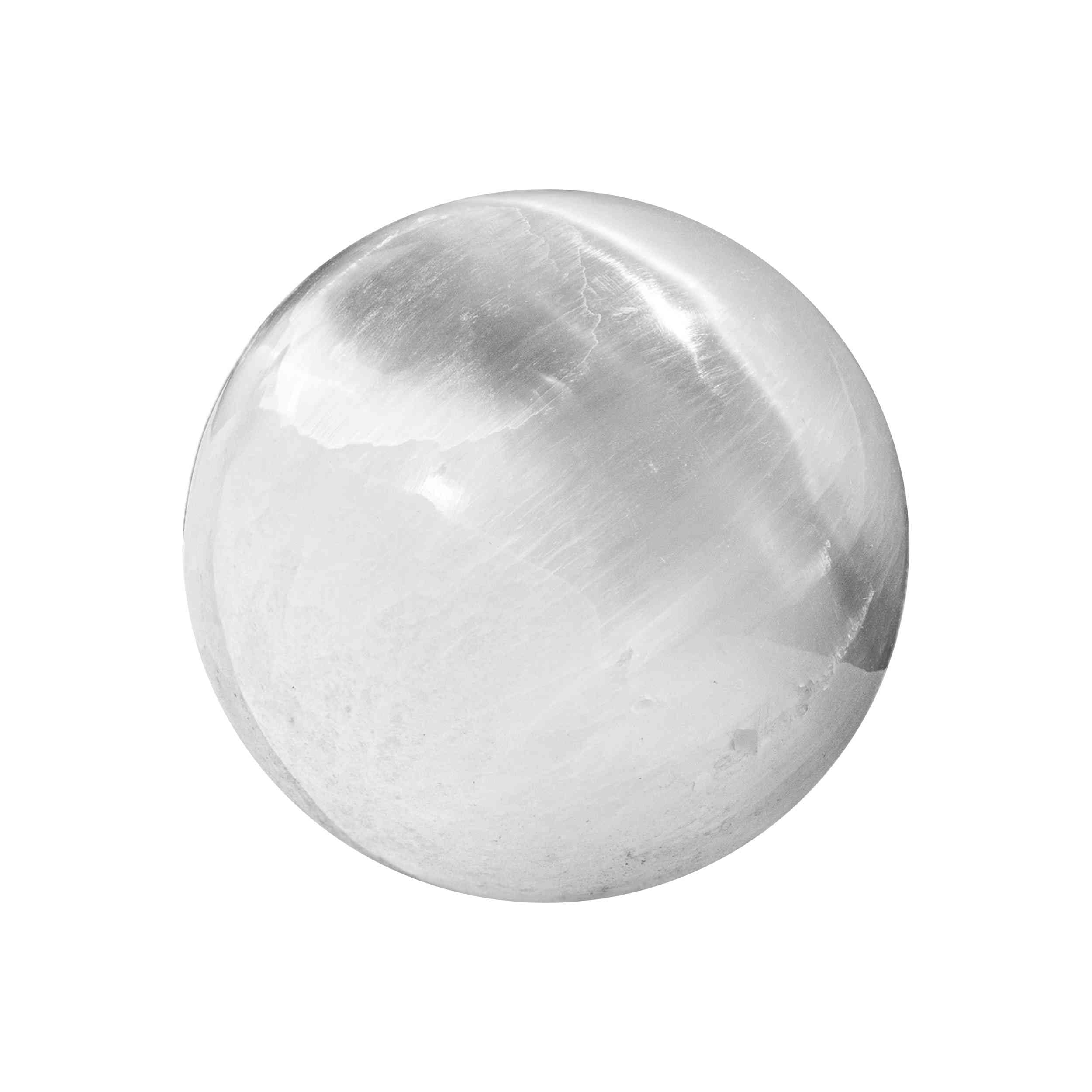NKlaus Selenite Ball 5-6 cm - Hand Carved Selenite Crystal Ball for Meditation, Energy Work and Healing, Ideal Decoration for Spiritual Spaces and for Harmonising Energies 16365