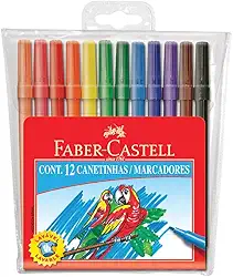 Canetinha com 12 Cores Estojo Cartão, Faber-Castell, 15.0112CZF, Multicor