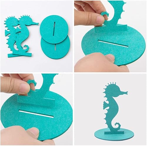 Miniatura 6 de 61 piezas de suministros de decoración de cumpleaños de sirena para tema oceánico, incluye 20 centros de mesa de fieltro, 40 envoltorios de cupcakes