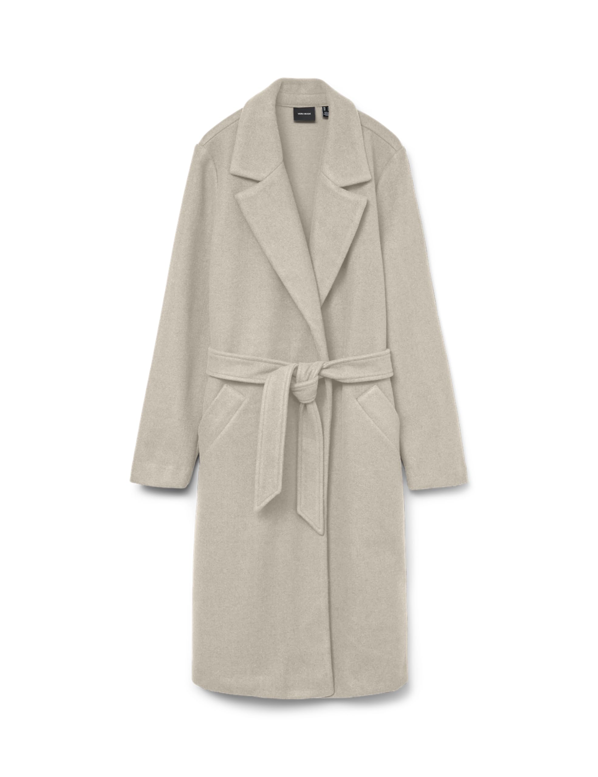 Vero Moda Tie-Waist Long Coat Women's Ecru Extra Large